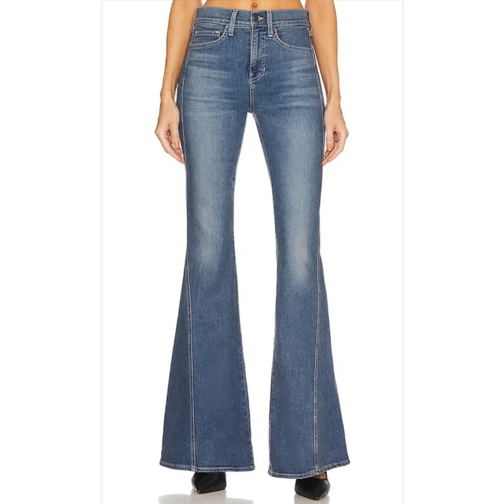 Veronica Beard Sheridan Exaggerated Flare Jeans Womens 25 Blue High Rise Denim